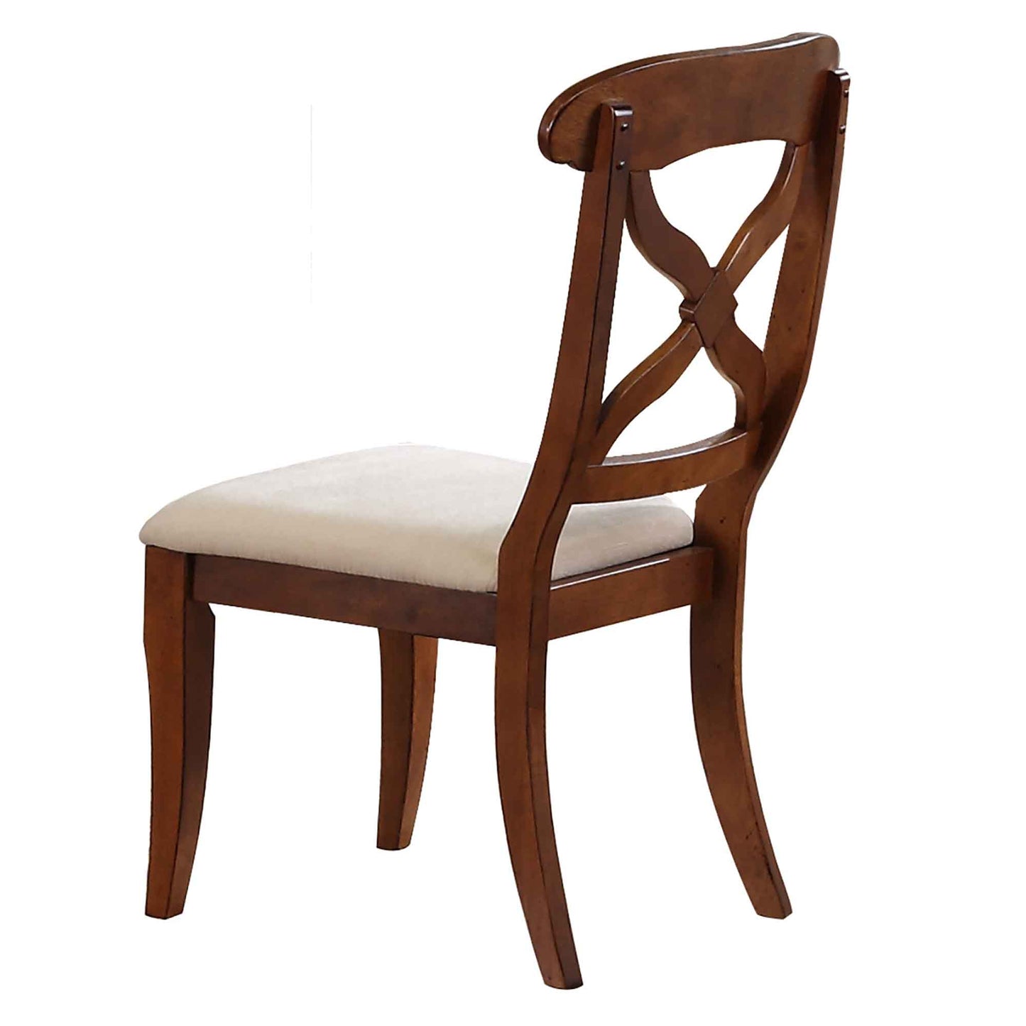 Sunset Trading Andrews Butterfly Leaf Dining Set with X-back Chairs – Chestnut (5 Piece)