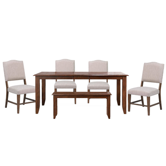 Extendable 72″ Table Dining Set with Performance Chairs & Bench – Amish (6 Piece)