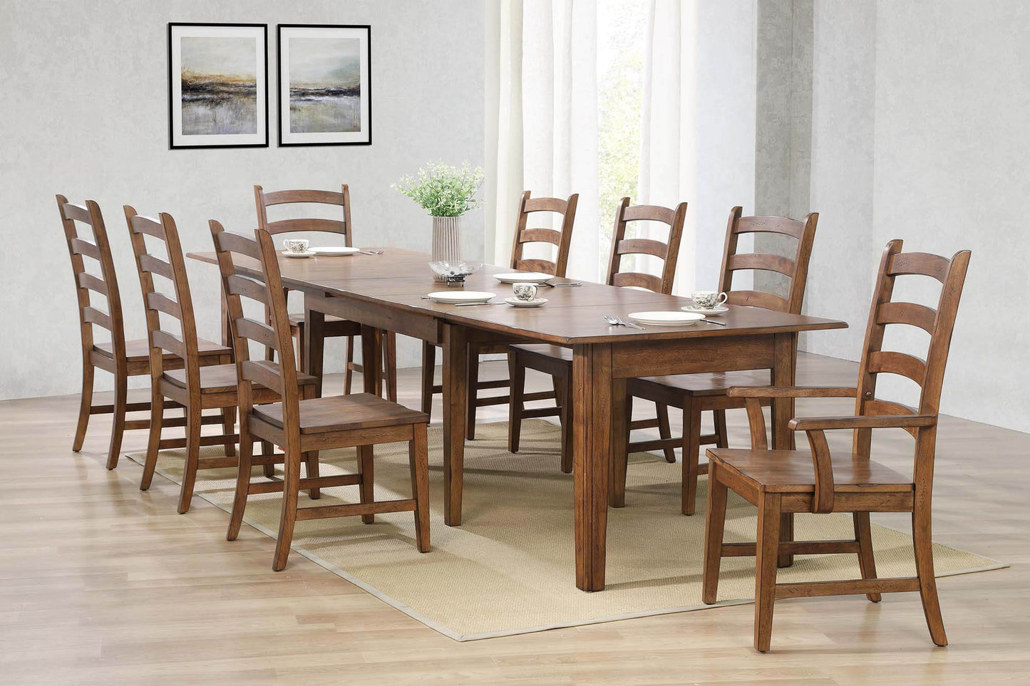 Sunset Trading Amish 134″ Dining Table Set – (9 piece)