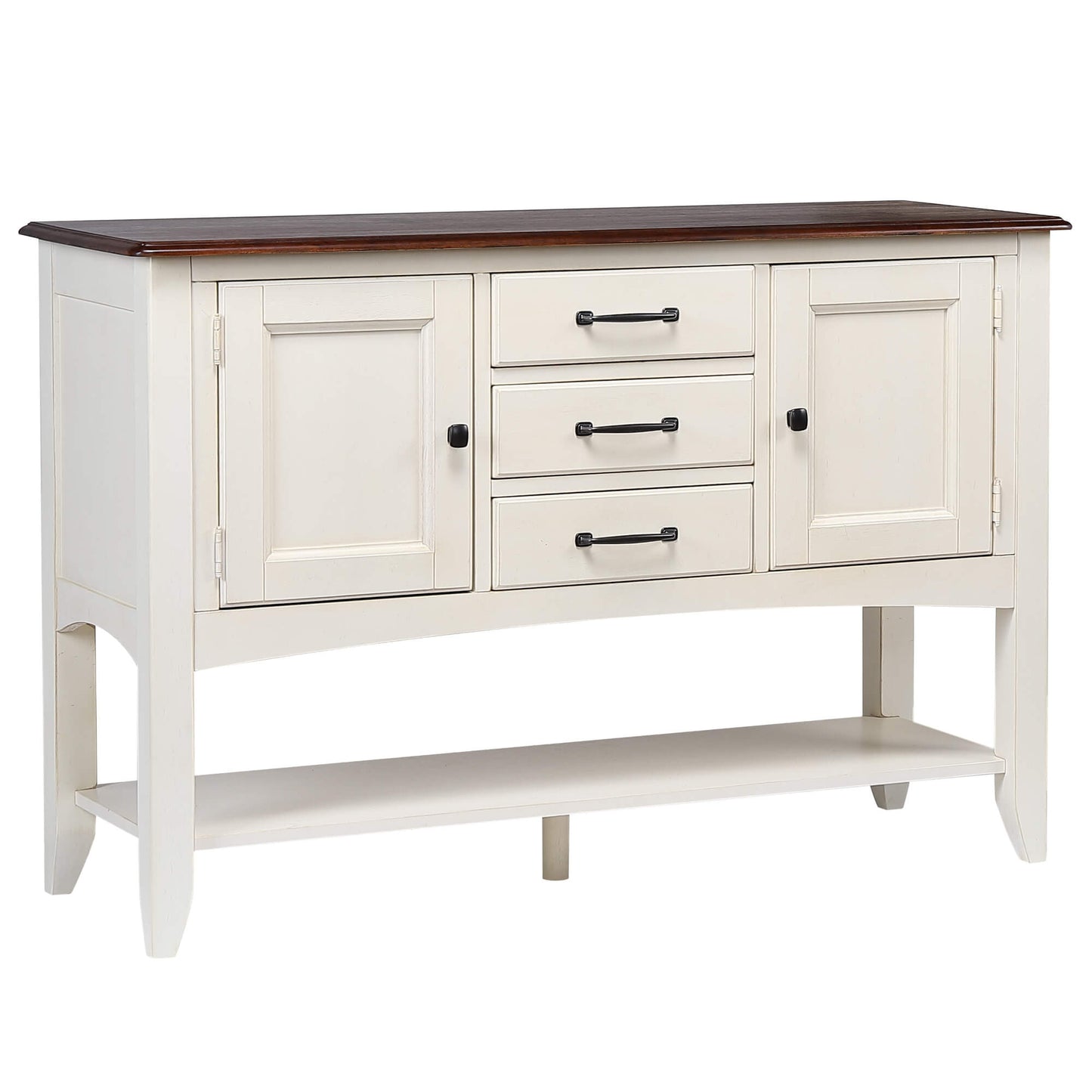 Sunset Trading Andrews Sideboard – Antique White & Chestnut