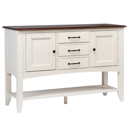 Sunset Trading Andrews Sideboard – Antique White & Chestnut