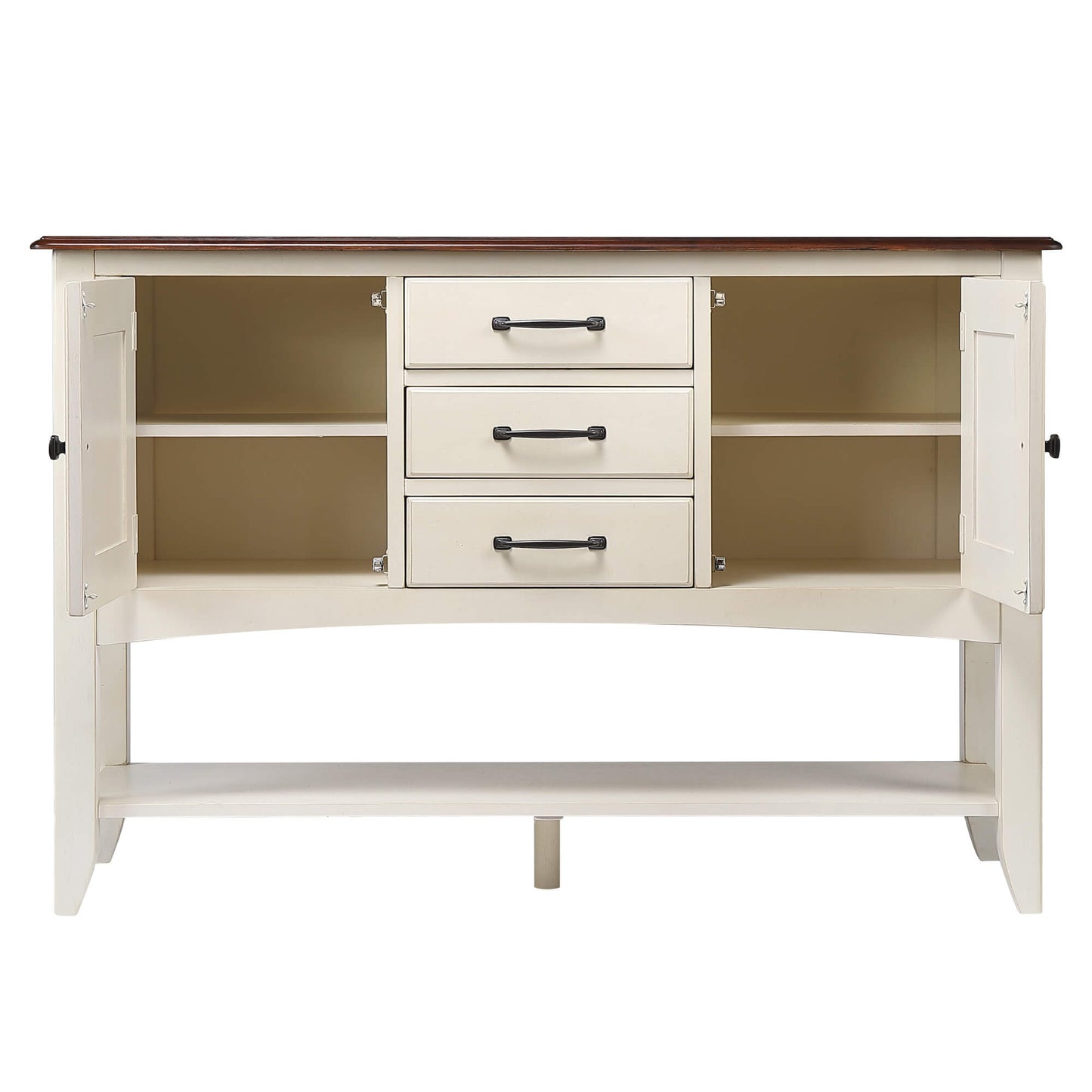 Sunset Trading Andrews Sideboard – Antique White & Chestnut