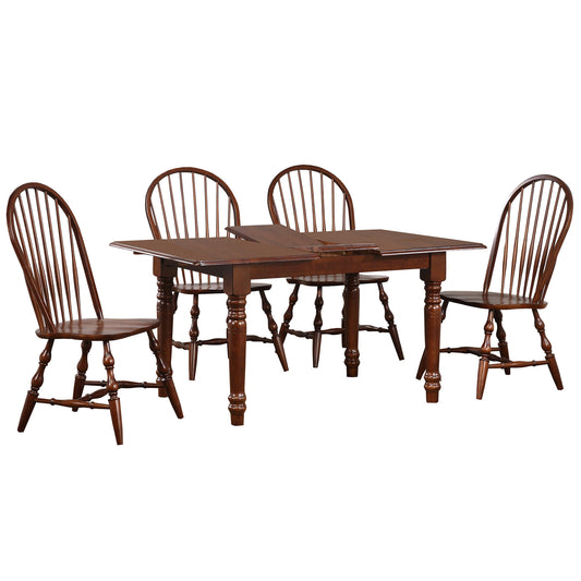 Sunset Trading Andrews Butterfly Leaf Dining Set with four Windsor Chairs