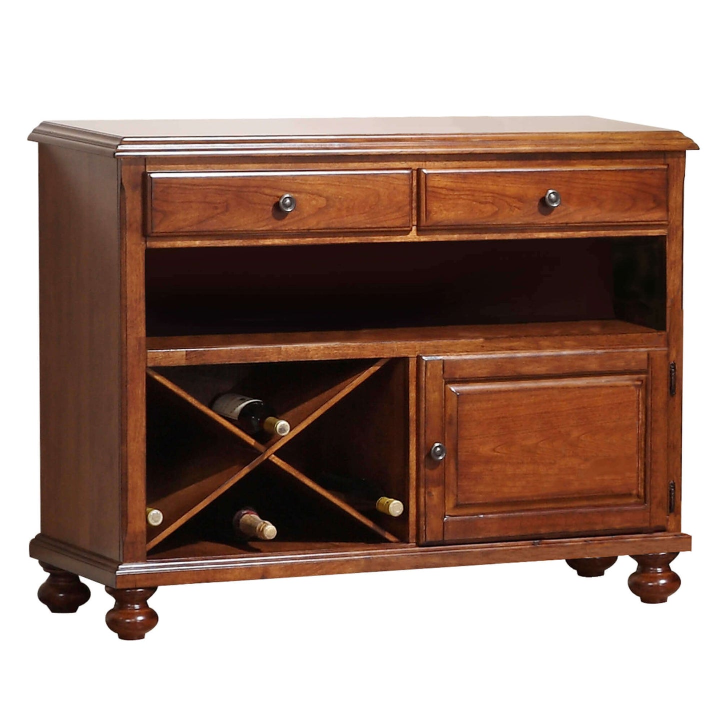 Sunset Trading Andrews Server with Wine Rack – Chestnut