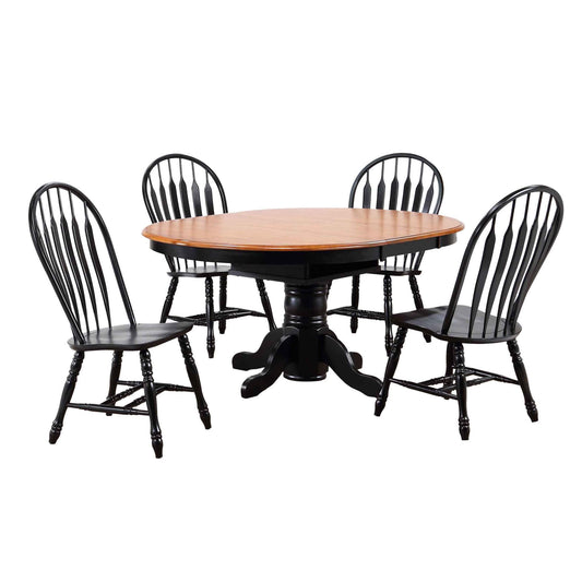 Oval Butterfly Leaf Dining Set | Comfort Back Chairs (5 Piece)