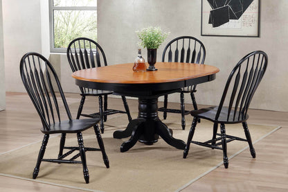 Sunset Trading Oval Butterfly Leaf Dining Set | Comfort Back Chairs (5 Piece)