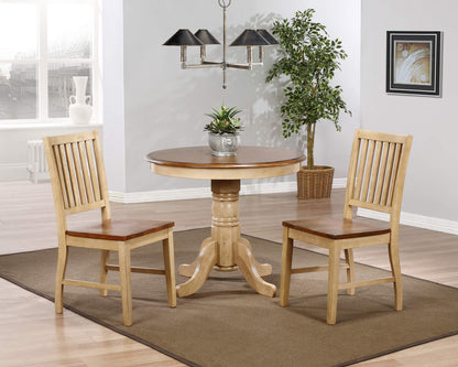 Sunset Trading Brook Round Dining Set w/Slat Back Chairs (3 piece)