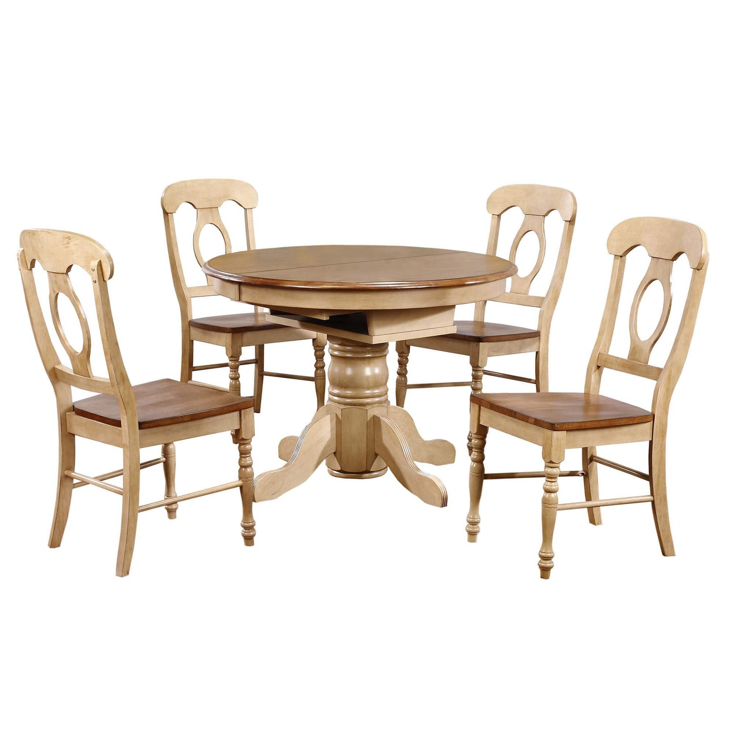 Sunset Trading Round or Oval Butterfly Leaf Dining Set w/Napoleon Chairs (5 piece)