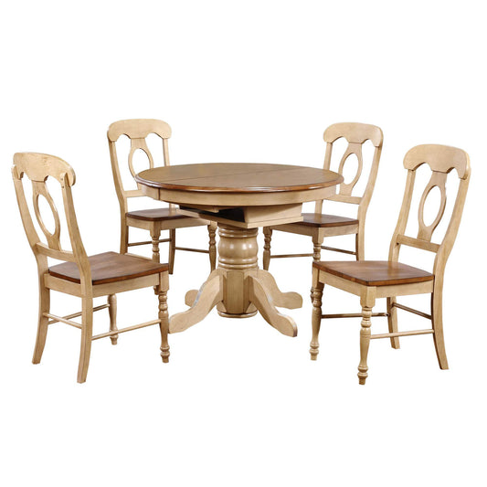 Round or Oval Butterfly Leaf Dining Set w/Napoleon Chairs (5 piece)