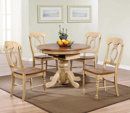 Sunset Trading Round or Oval Butterfly Leaf Dining Set w/Napoleon Chairs (5 piece)