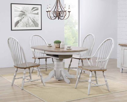 Country Grove Round/Oval Butterfly Leaf Dining Table Set – Gray Oak (3 Piece)