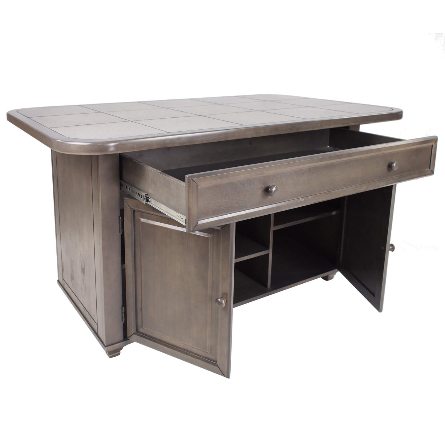 Sunset Trading Tile Top Kitchen Island – Antique Gray