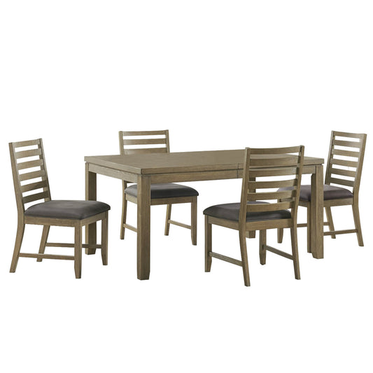 Saunders Dining Table Set with Four Ladder Back Chairs – 5 PC