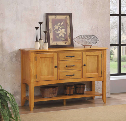 Sunset Trading Light Oak Sideboard with Shelf