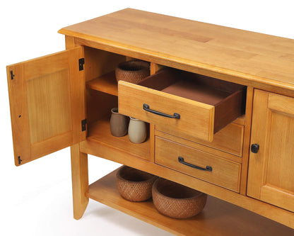 Sunset Trading Light Oak Sideboard with Shelf