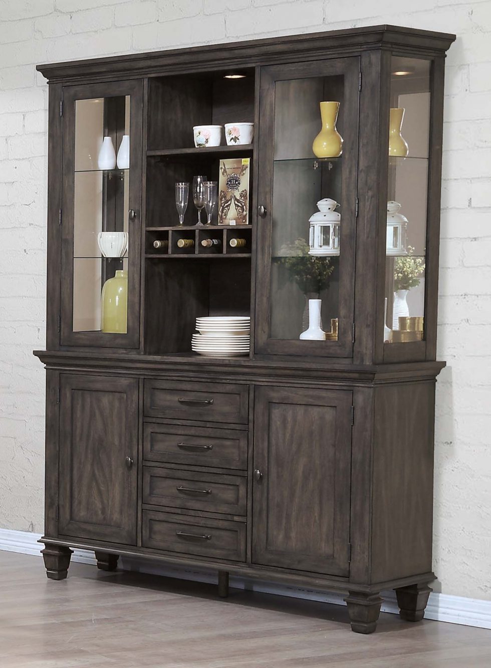 Sunset Trading Shades of Gray Buffet & Hutch