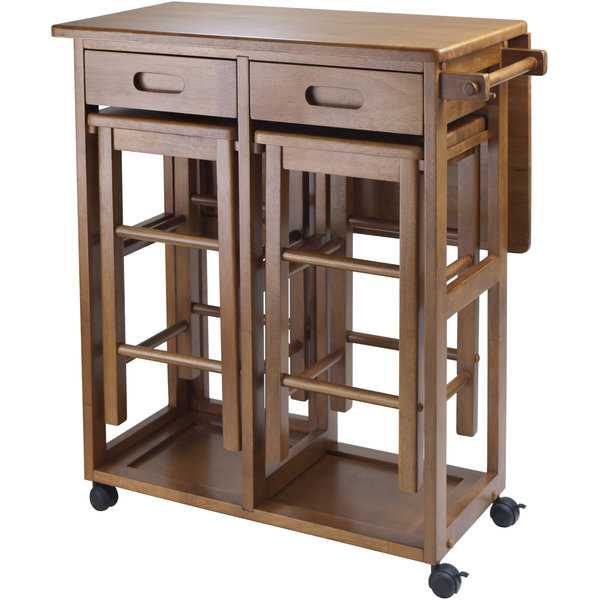 Winsome Portable Space Saver Kitchen Cart with Dropleaf -FREE 2 Stools -  - 1
