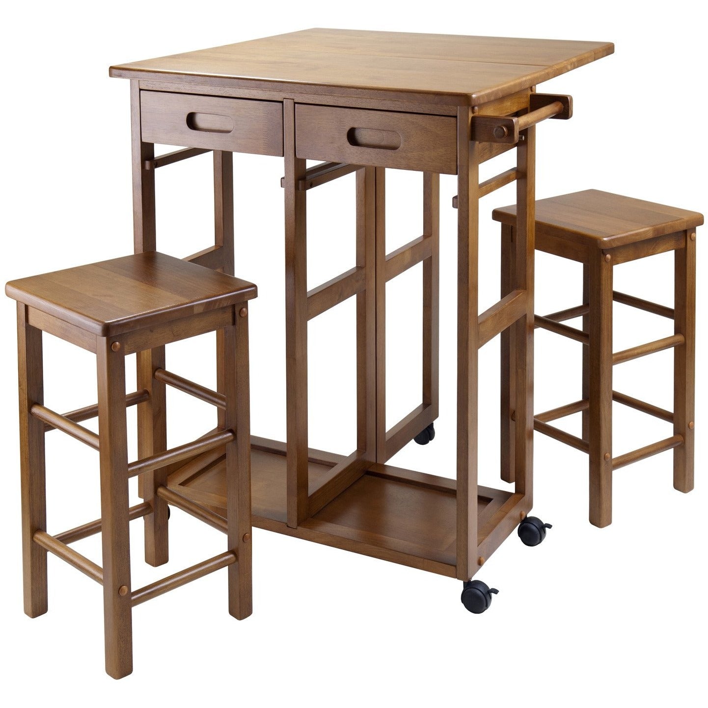 Winsome Portable Space Saver Kitchen Cart with Dropleaf -FREE 2 Stools -  - 3