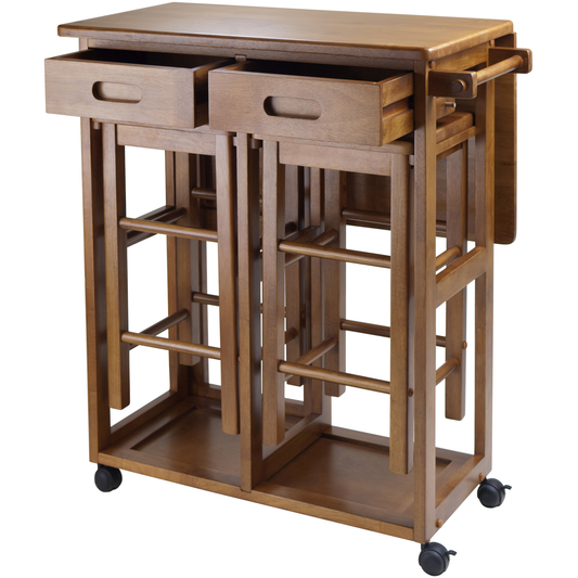 Winsome Portable Space Saver Kitchen Cart with Dropleaf -FREE 2 Stools -  - 2