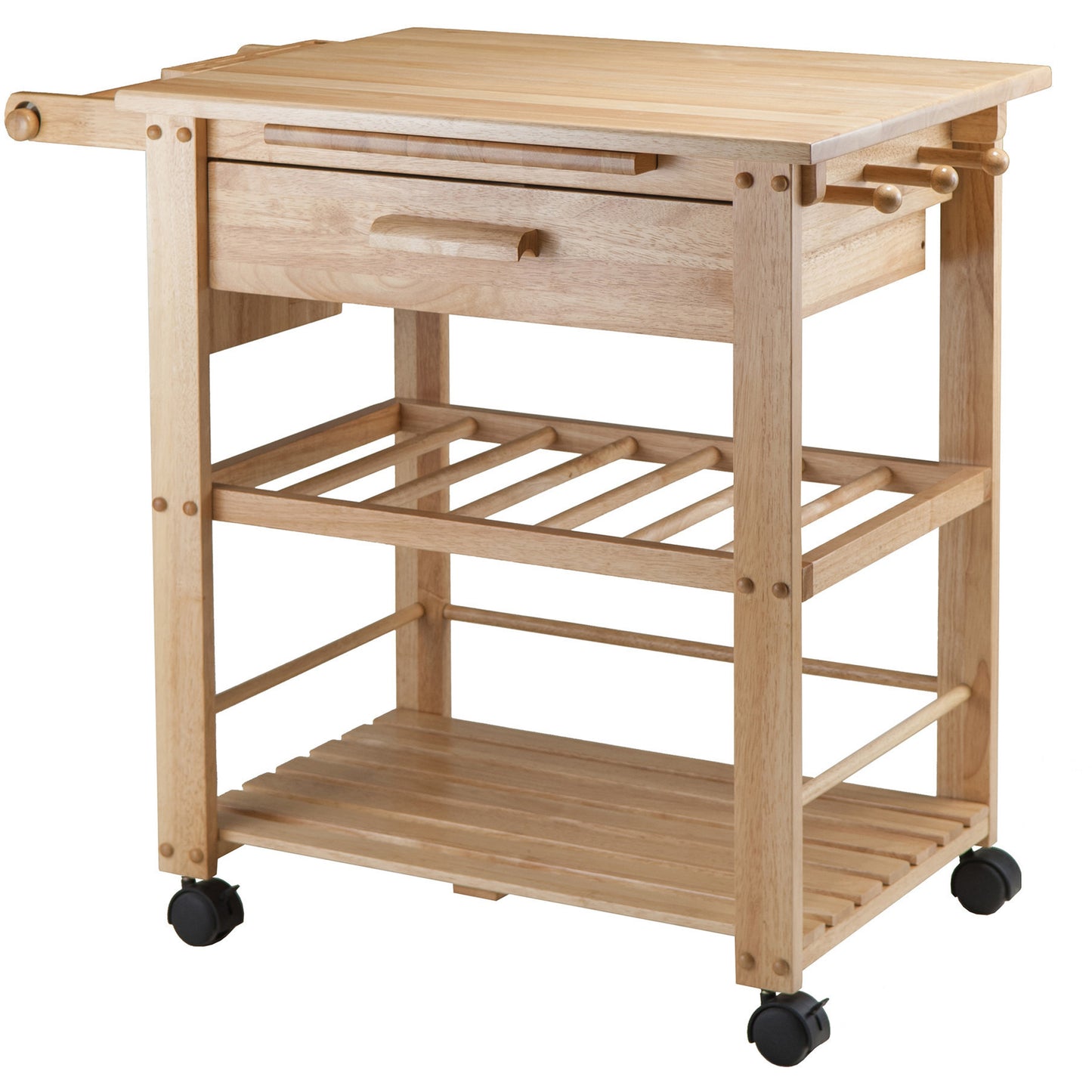 Winsome Finland Portable Kitchen Cart with Wine Rack -  - 5