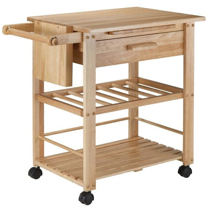 Winsome Finland Portable Kitchen Cart with Wine Rack -  - 6