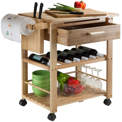 Winsome Finland Portable Kitchen Cart with Wine Rack -  - 3